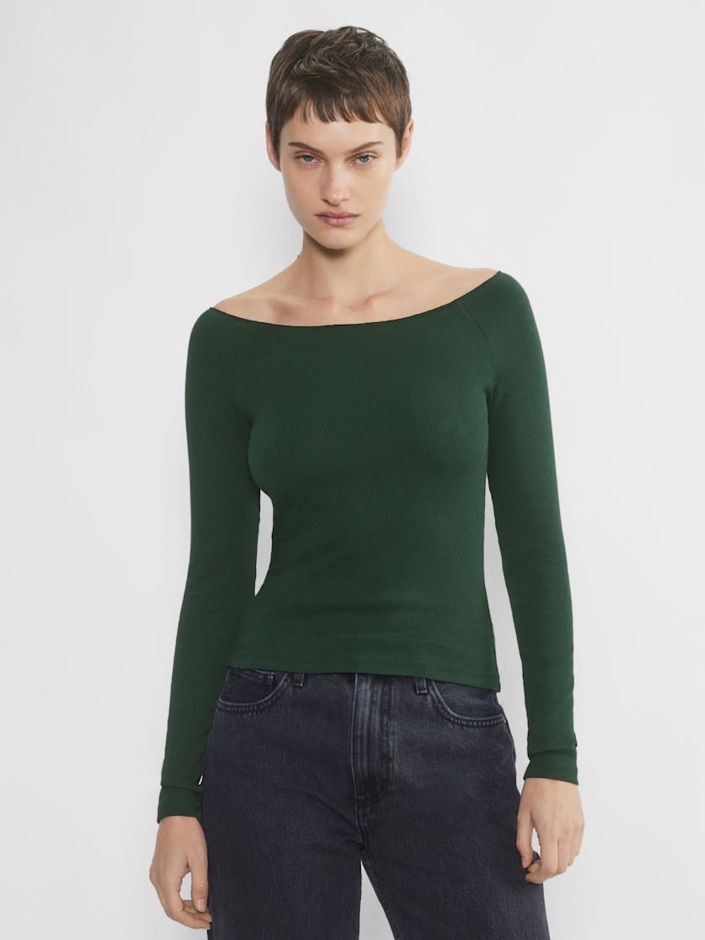 Aritzia TNA Off-Shoulder Long Sleeve Top